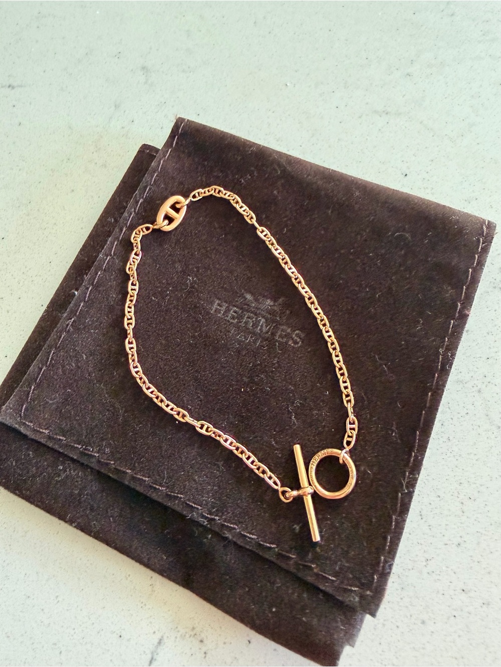 Hermes Gold Toggle Chain Bracelet